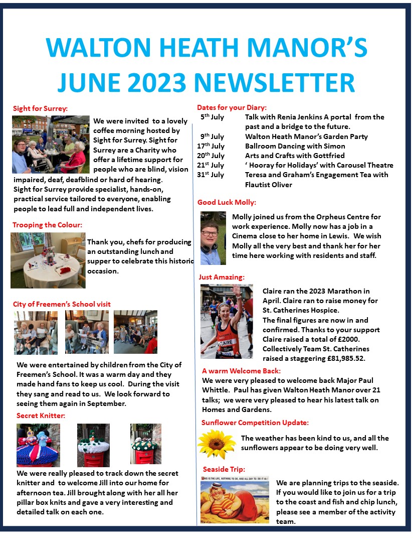 walton heath manor newsletter June 2023